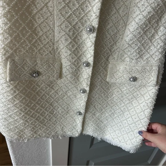 NWT Anthropologie BHLDN Ella Tweed Pearl Dress Bridal - Picture 8 of 11